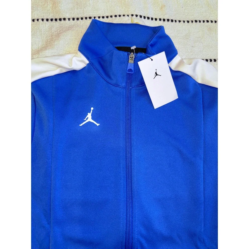 Jordan Mens Royal Blue White Stripe Full Zip Training Track Jacket Size Small